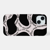 'Goed Gevoel' Abstracte Typografie iPhone Hoesje 15 Case (Achterkant horizontaal)