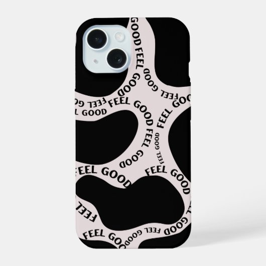'Goed Gevoel' Abstracte Typografie iPhone Hoesje 15 Case (Achterkant)