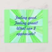 Goed gevoel, geweldig gevoel, bevestiging briefkaart (Voorkant)