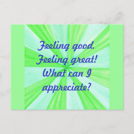 Goed gevoel, geweldig gevoel, bevestiging briefkaart