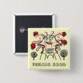 Goed gevoel vierkante button 5,1 cm (Voorkant /achterkant)
