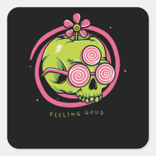 Goed gevoel vierkante sticker