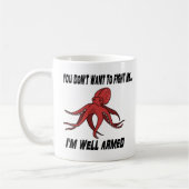 Goed gewapende Octopus Animal Pun Mok (Links)