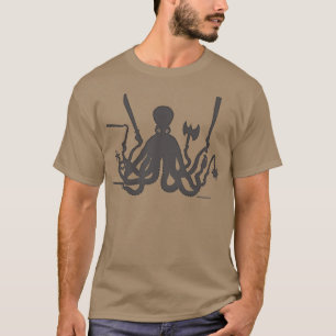 Goed gewapende octopus in GRAY T-shirt
