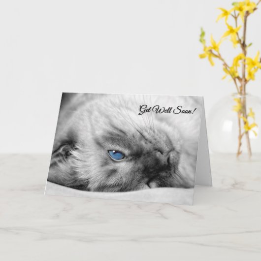 Goed gewenst Siamese kat Kaart (Gele Bloem)