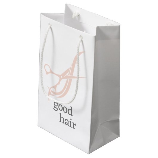 Goed Haar Eenvoudig Logo Kapper Kleurmaker Klein Cadeauzakje (Achterkant Gekanteld)