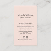 Goed Haar Eenvoudige Logo Hair Stylist Colourist Visitekaartje (Achterkant)