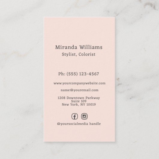 Goed Haar Eenvoudige Logo Hair Stylist Colourist Visitekaartje (Achterkant)