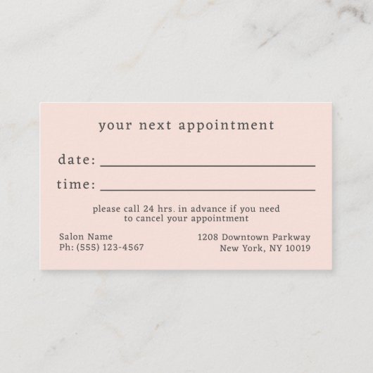 Goed Haar Eenvoudige Logo Volgende Afspraak Visitekaartje (Achterkant)