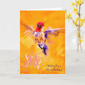 "Goed Hallo!" De Druk van de kolibrie Kaart (Gele Bloem)