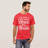 Goed hart maar deze mond 80s grappig t-shirt (Voorkant volledig)