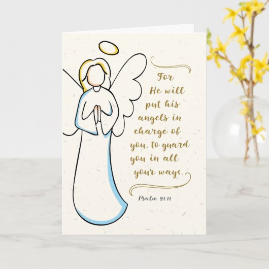 Goed, hij zal zijn Angels voor jou verantwoordelij Kaart (Gele Bloem)