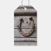 Goed Hoefijzer op oud Label met houten cadeaus Cadeaulabel (Achterkant)
