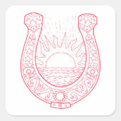 Goed Hoefijzer Vierkante Sticker (Voorkant)