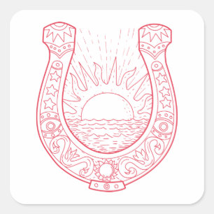 Goed Hoefijzer Vierkante Sticker