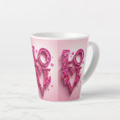 Goed humeur in liefde stemming latte mok (Rechterhoek)