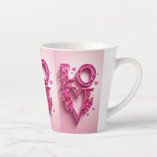 Goed humeur in liefde stemming latte mok (Rechts)