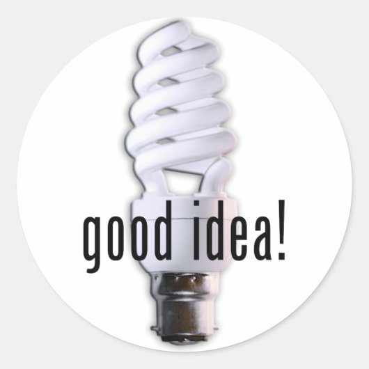 Goed idee ronde sticker (Voorkant)