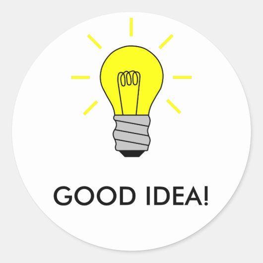 GOED IDEE! RONDE STICKER (Voorkant)