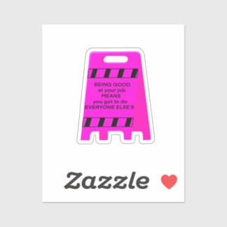 Goed in Job (roze) Sticker