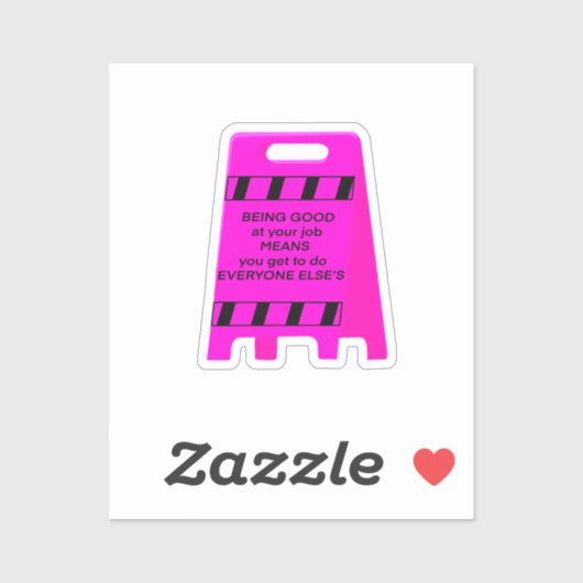 Goed in Job (roze) Sticker (Vel)