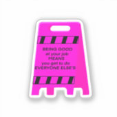 Goed in Job (roze) Sticker (Voorkant)