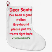 goed Italiaans Greyhound Grote Kerstsok (Voorkant)