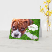 Goed Kaart Boxer Puppy Painting (Gele Bloem)