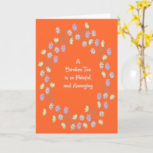 Goed Kaart voor Broken Toe in Sinaasappel (Gele Bloem)