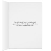 Goed Kaart voor het kind met kat in ziekenhuisbed (Binnen (Rechts))