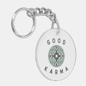 Goed Karma Green Enless Knot-ontwerp  Sleutelhanger (Voorkant Links)
