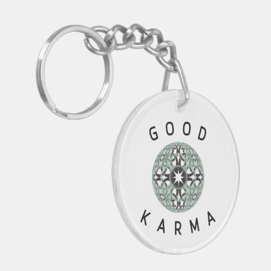 Goed Karma Green Enless Knot-ontwerp  Sleutelhanger (Voorkant Links)