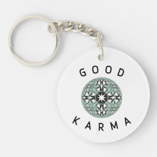 Goed Karma Green Enless Knot-ontwerp  Sleutelhanger