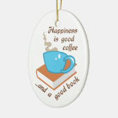 Goed koffieboek keramisch ornament (Links)