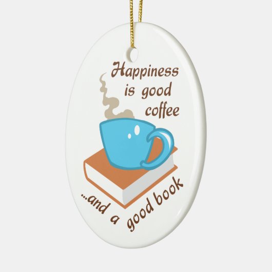 Goed koffieboek keramisch ornament (Links)