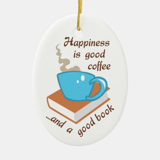 Goed koffieboek keramisch ornament (Voorkant)