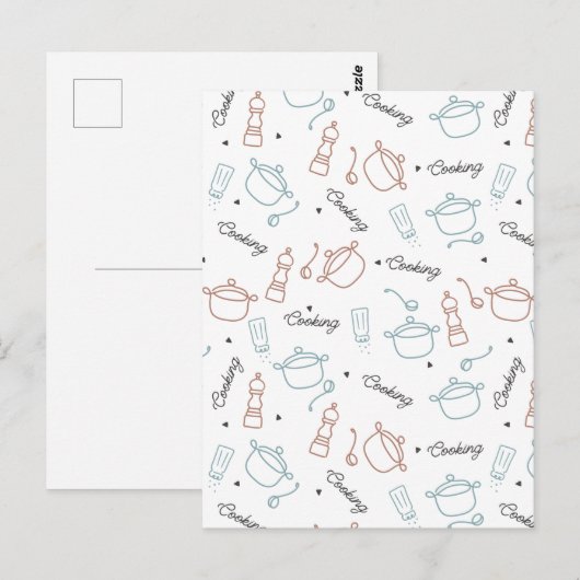 Goed koken met liefdespatroon briefkaart (Voorkant / Achterkant)