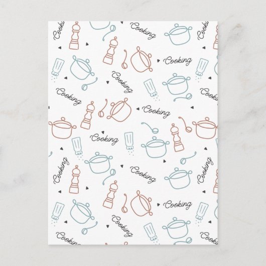 Goed koken met liefdespatroon briefkaart (Voorkant)