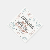 Goed koken met liefdestypografie servet (Hoek)