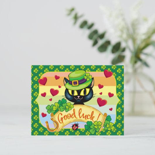 Goed Luck. Briefkaart (Staand voorkant)