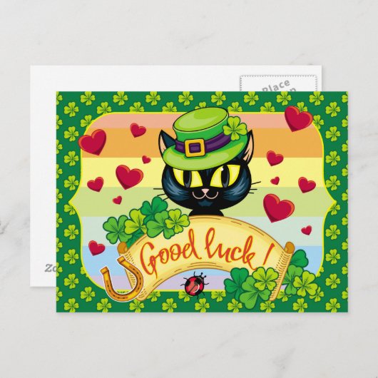 Goed Luck. Briefkaart (Voorkant / Achterkant)