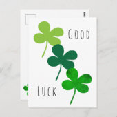 Goed Luck Green Shamrocks Briefkaart (Voorkant / Achterkant)