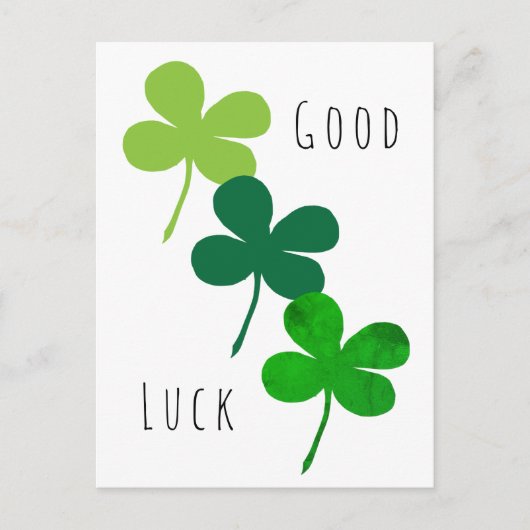 Goed Luck Green Shamrocks Briefkaart (Voorkant)