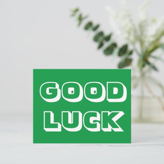 Goed Luck, groen wit Briefkaart (Staand voorkant)