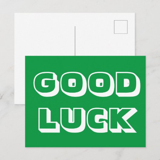 Goed Luck, groen wit Briefkaart (Voorkant / Achterkant)