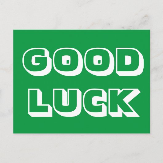 Goed Luck, groen wit Briefkaart (Voorkant)