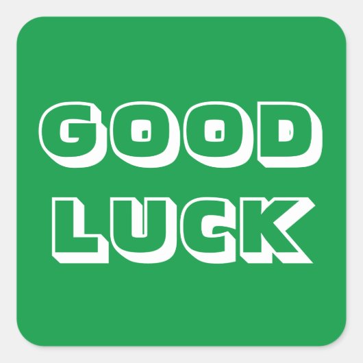 Goed Luck, groen wit Vierkante Sticker (Voorkant)