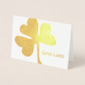 Goed Luck. | Irish Shamrock Gold Folie Kaarten (Voorkant)