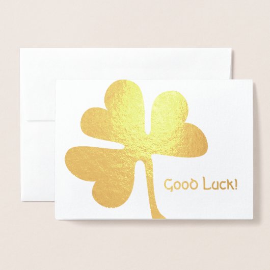 Goed Luck. | Irish Shamrock Gold Folie Kaarten (Voorkant met envelop)
