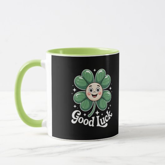 Goed Luck Vier Leaf Clover Mok (Links)